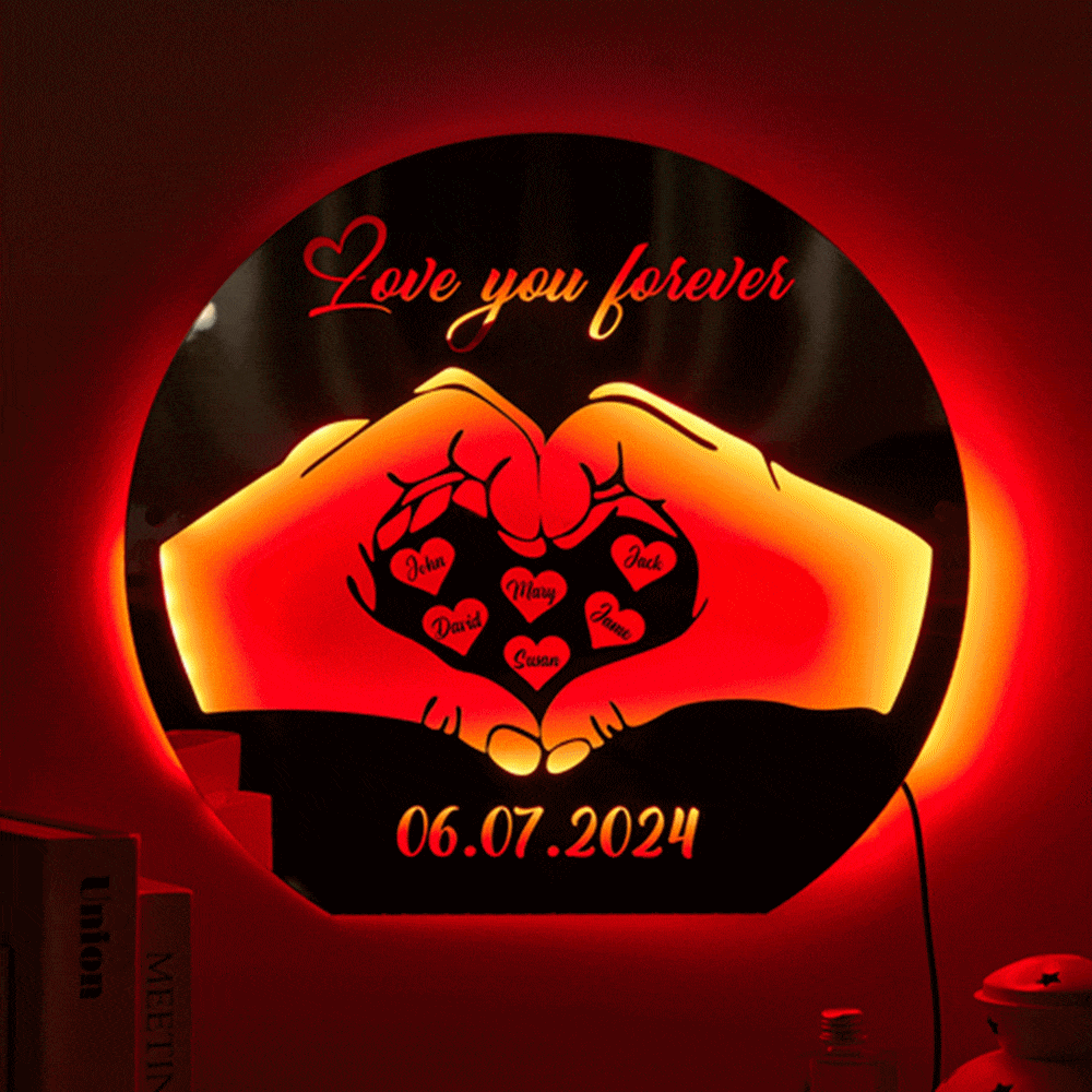 Custom Love Mirror Light with Name and Anniversary Date Personalized Gift for Her - Giftlab