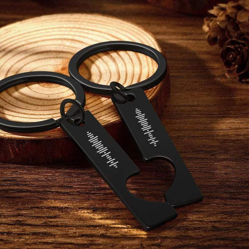 Custom Keychain Scannable Custom Song Code Keychain Engraved Valentine's Day Gifts - Giftlab