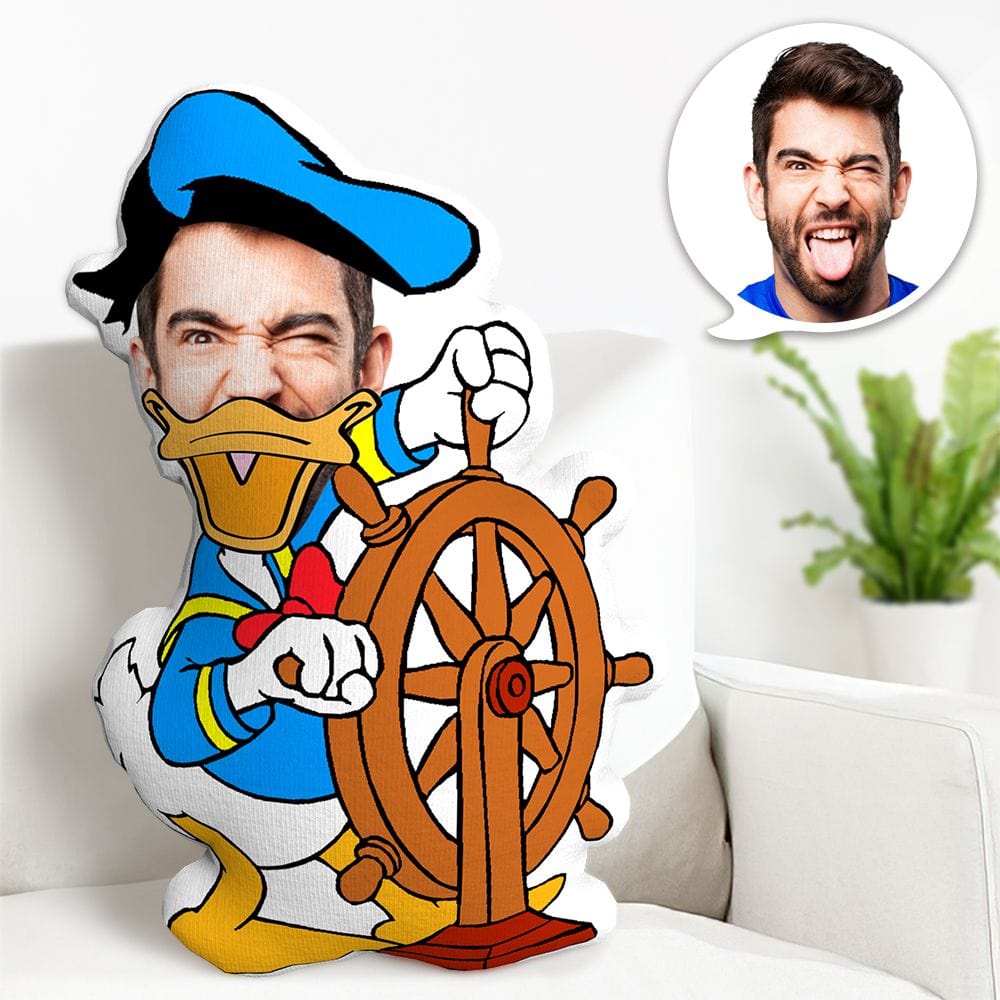Custom Face Pillow Donald Duck Minime Throw Pillow Personalized Gifts - Giftlab