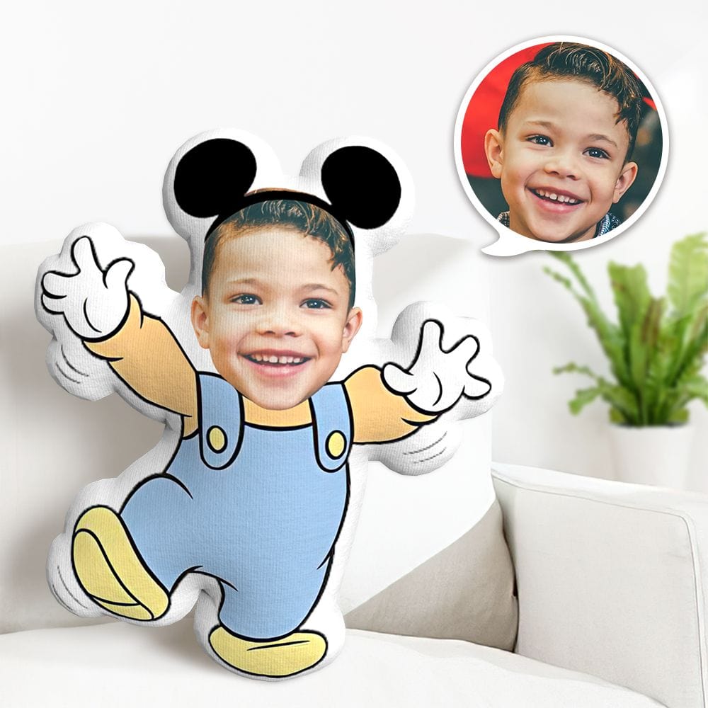 Custom Face Pillow Mickey Mouse Minime Throw Pillow Personalized Gifts - Giftlab