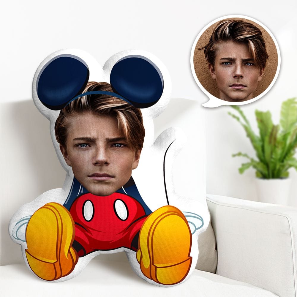 Custom Face Pillow Mickey Mouse Minime Throw Pillows Personalized Gifts - Giftlab