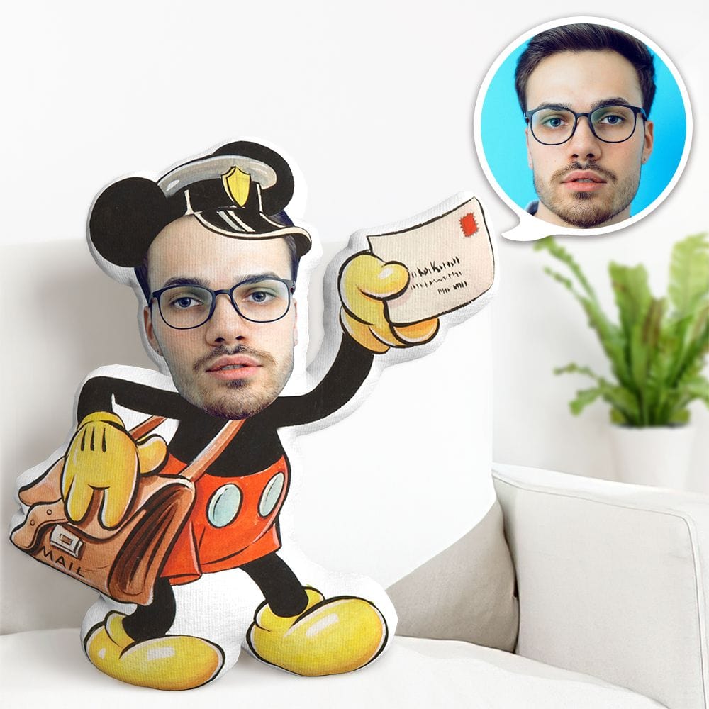 Custom Face Pillow Mickey Mouse Minime Throw Pillows Personalized Birthday Gift - Giftlab