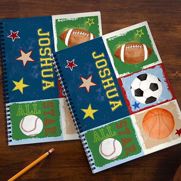 Ready, Set, Score Personalized Large Notebooks For Boys