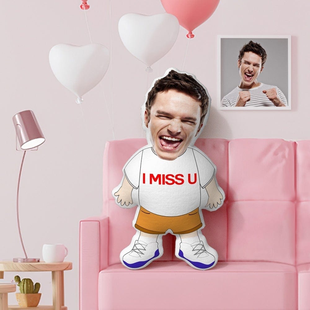 I MISS U Pillow Custom Face Pillow Valentine's Day Gifts - Giftlab