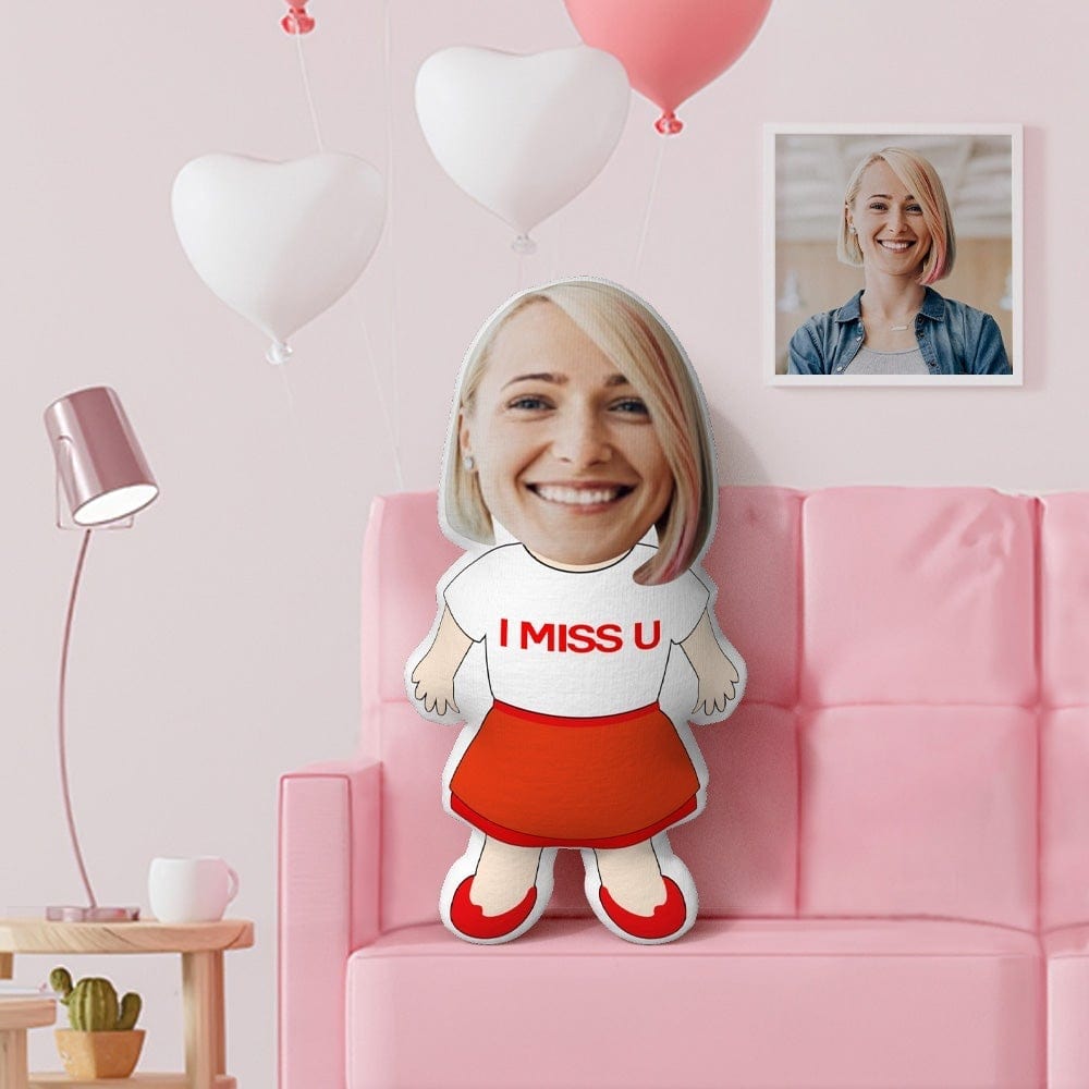 I MISS U Pillow Custom MiniMe Pillow Face Pillow Gifts for Her - Giftlab