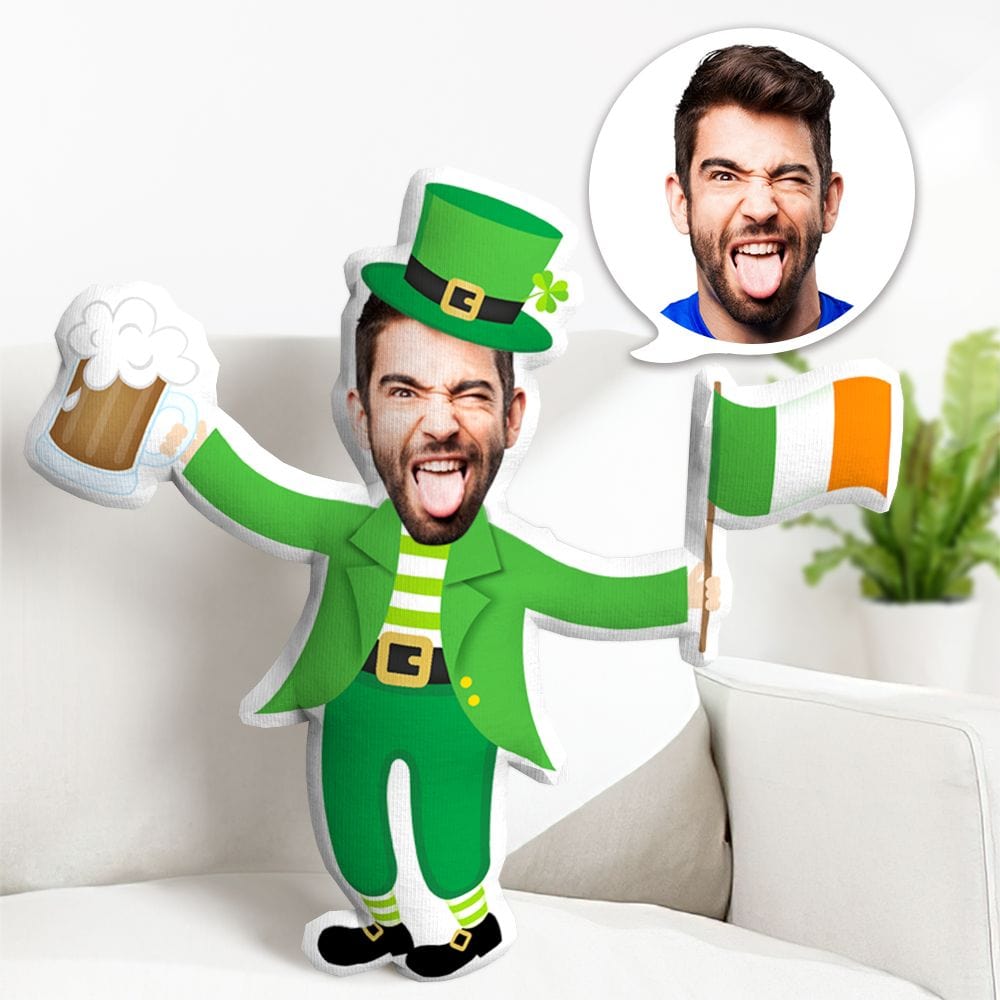Face Pillow Personalized Minime Throw Pillow Cheer Gifts For St. Patrick's Day Gifts - Giftlab