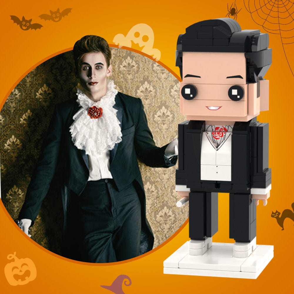Halloween Gifts Count Dracula Brick Figures Full Body Customizable 1 Person Brick Figures Custom Brick Figures Personalized Small Particle Block Toy - Giftlab