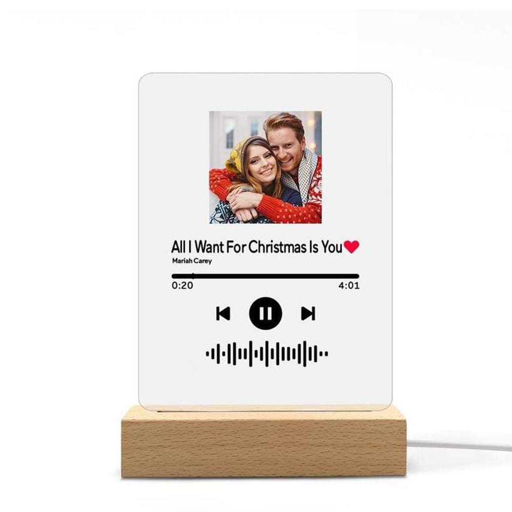 Song Album Cover Glass Personalized Night Light Anniversary Gifts - Giftlab