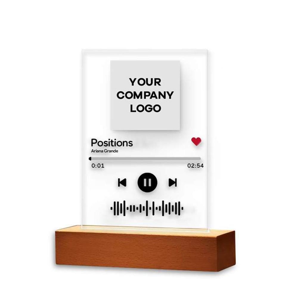 Custom Business Gift Plaque Night Lamp With Stand - Giftlab