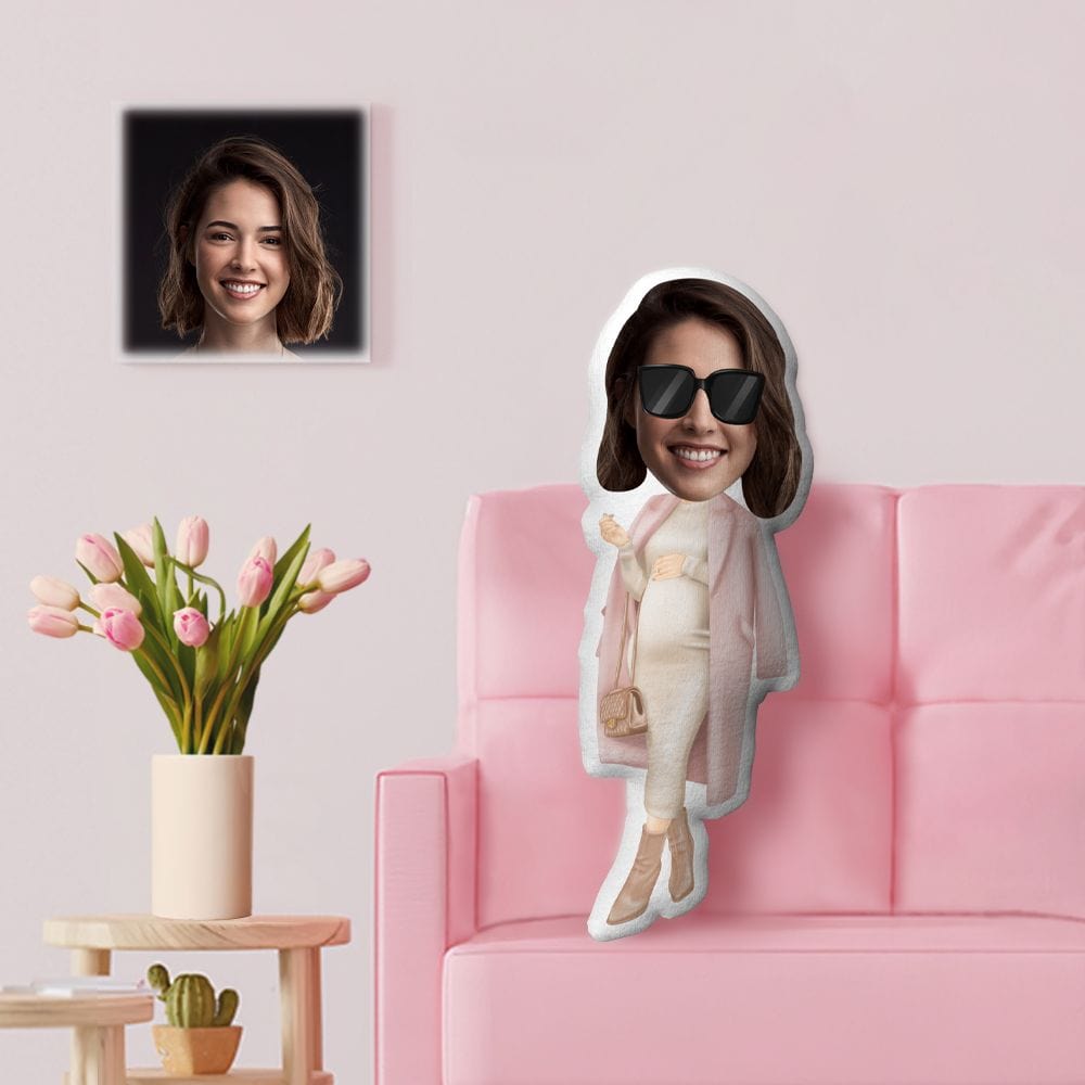 Mother's Day Pillow Personalized Face Minime Throw Pillow Custom Pillow Gifts For New Mother - Giftlab