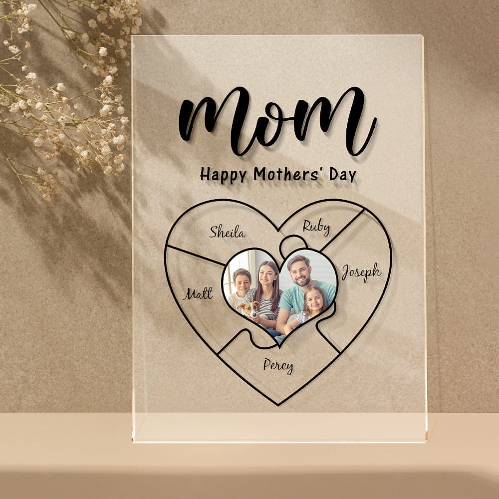 Engraved Name Plaque For Mother's Day Custom Photo Keychain Best NightLight Gift For Mom - Giftlab