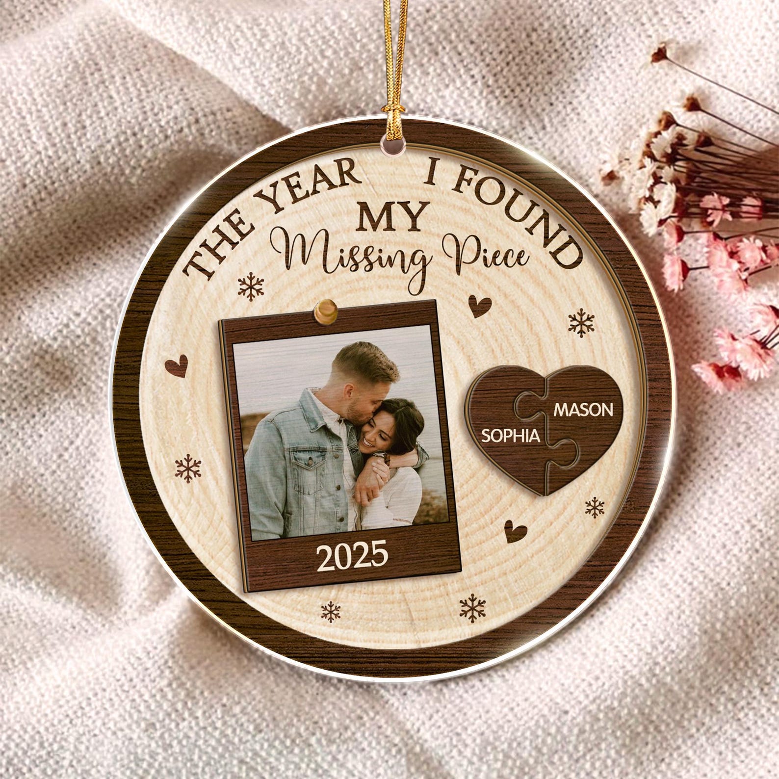 Personalized Photo Acrylic Couple Ornament Custom Valentine's Car Accessories For Him