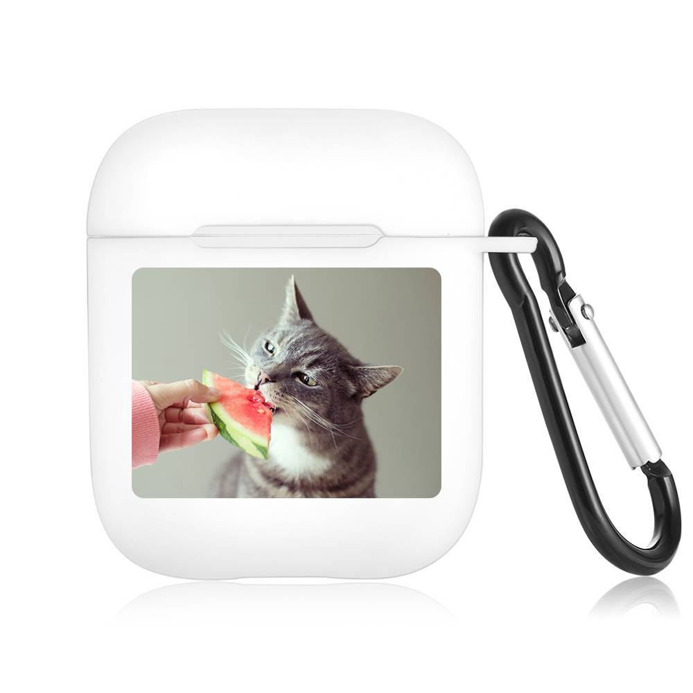 Custom Photo Earphone Case for AirPods Cat - White - Giftlab