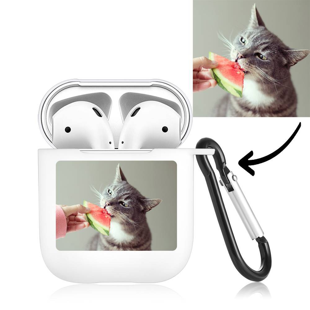 Custom Photo Earphone Case for AirPods Cat - White - Giftlab