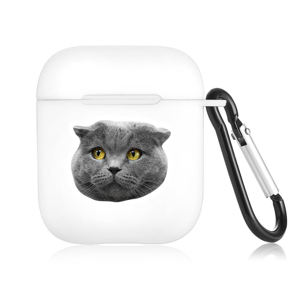 Custom Photo Earphone Case for AirPods Cute Cat White - Avatar - Giftlab