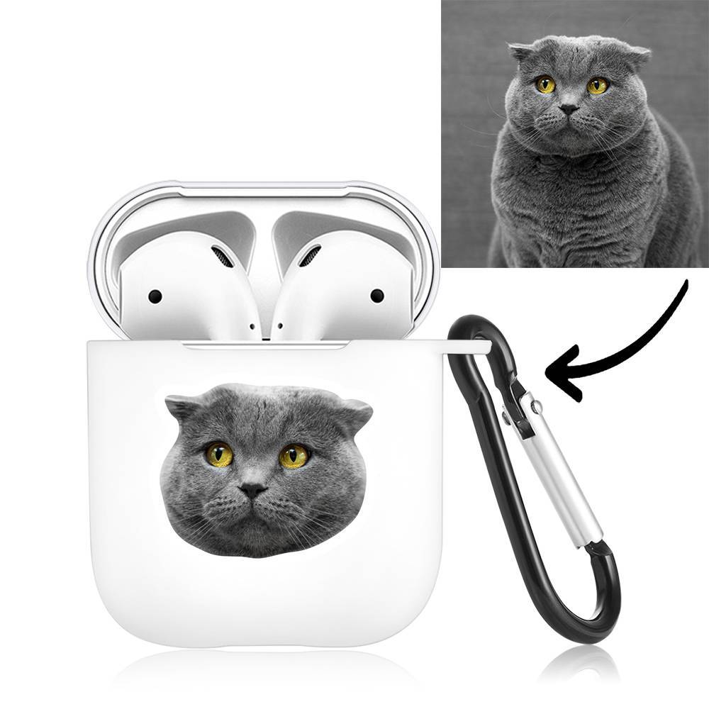 Custom Photo Earphone Case for AirPods Cute Cat White - Avatar - Giftlab