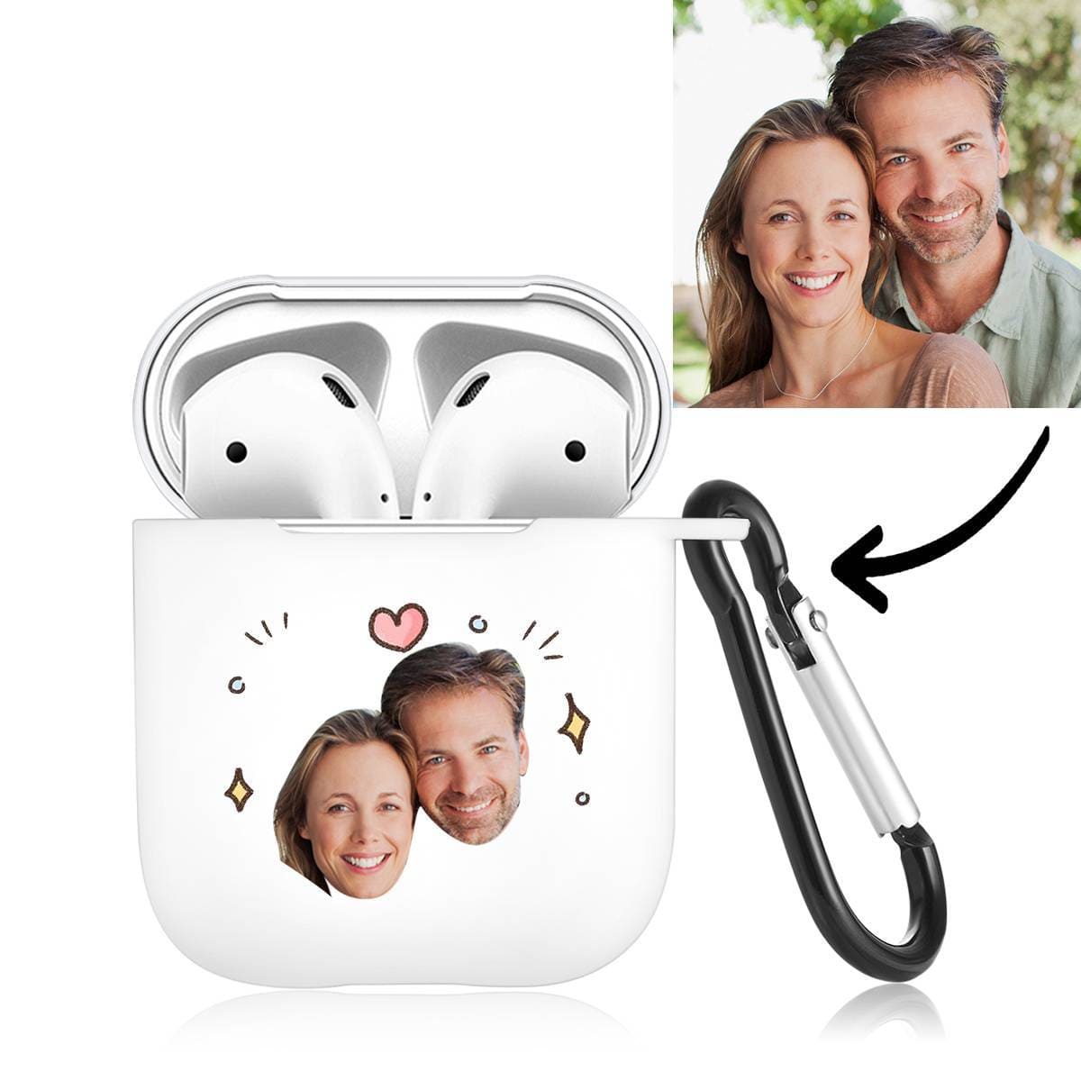 Custom Photo Earphone Case for AirPods Couple's Keepsake Gift White - Avatar - Giftlab