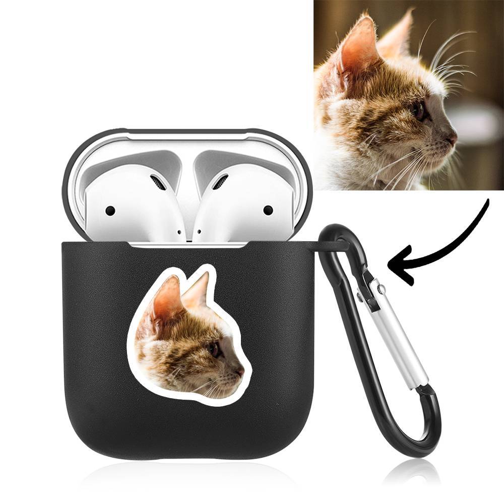 Custom Photo Earphone Case for AirPods Cute Cat Black - Avatar - Giftlab