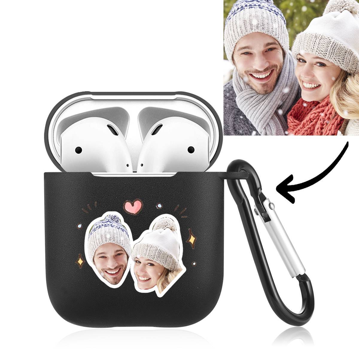 Custom Photo Earphone Case for AirPods Couple's Keepsake Gift Black - Avatar - Giftlab