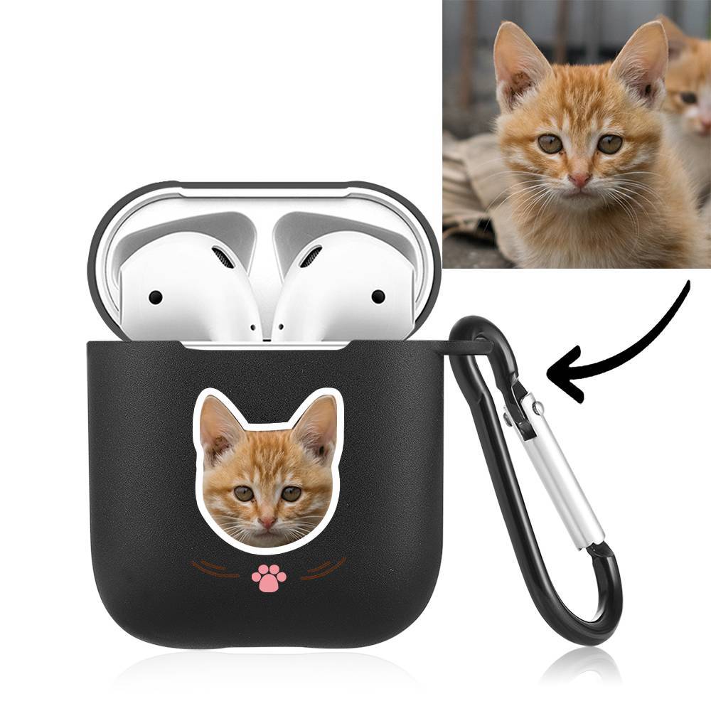 Custom Photo Earphone Case for AirPods Cat Black - Avatar - Giftlab