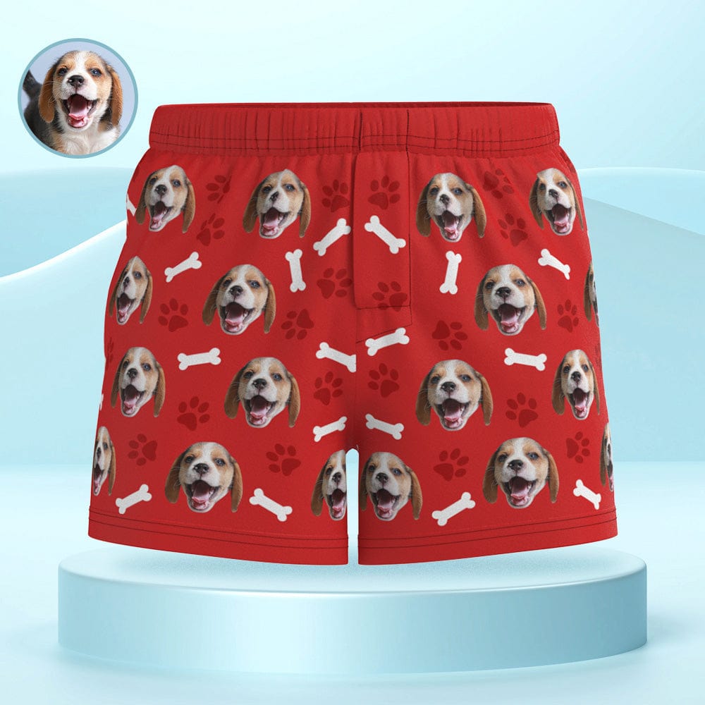 Custom Dog Face Multicolor Boxer Shorts Personalized Casual Underwear Gift for Him - Giftlab