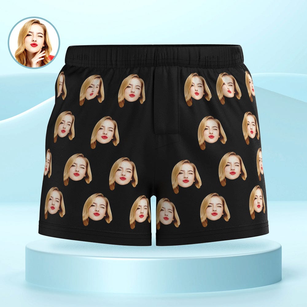 Custom Girlfriend Face Multicolor Boxer Shorts Personalized Photo Underwear Gift for Him - Giftlab