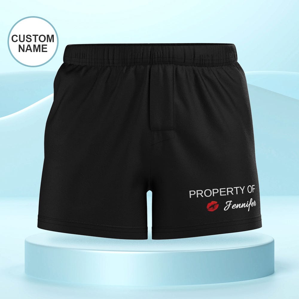 Custom Name Multicolor Boxer Shorts Property of You Personalized Photo Underwear Gift for Him - Giftlab