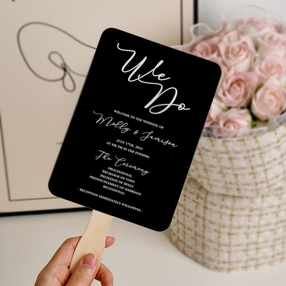Personalized We Do Wedding Program Fans Gift for Wedding - Giftlab