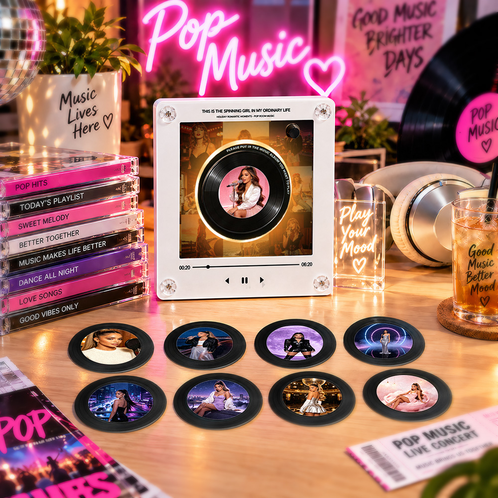 Retro Pop Icon Vinyl Record NFC Fridge Magnet Smart Music Album Player Magnet for Fans Decorative Refrigerator Disc Sign Gift