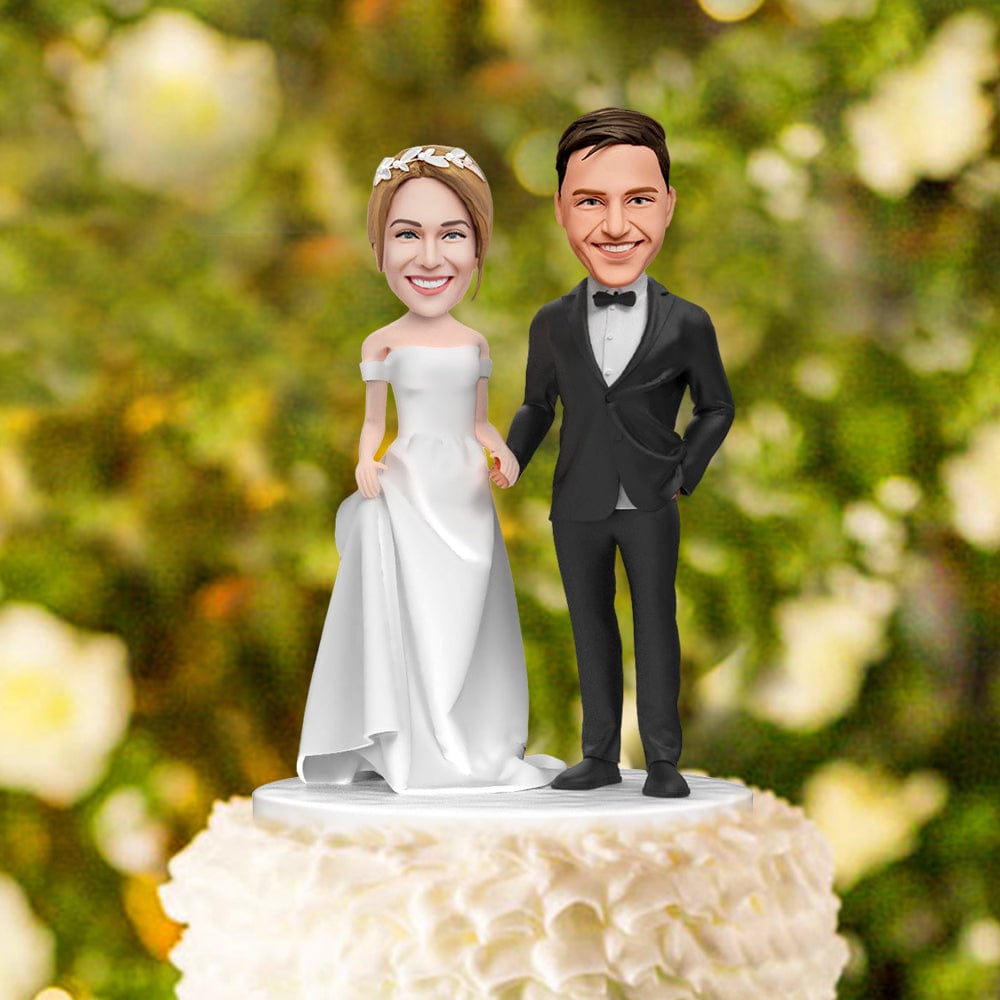 Couple Gifts Fully Customizable 2 person Custom Bobblehead With Engraved Text - Giftlab