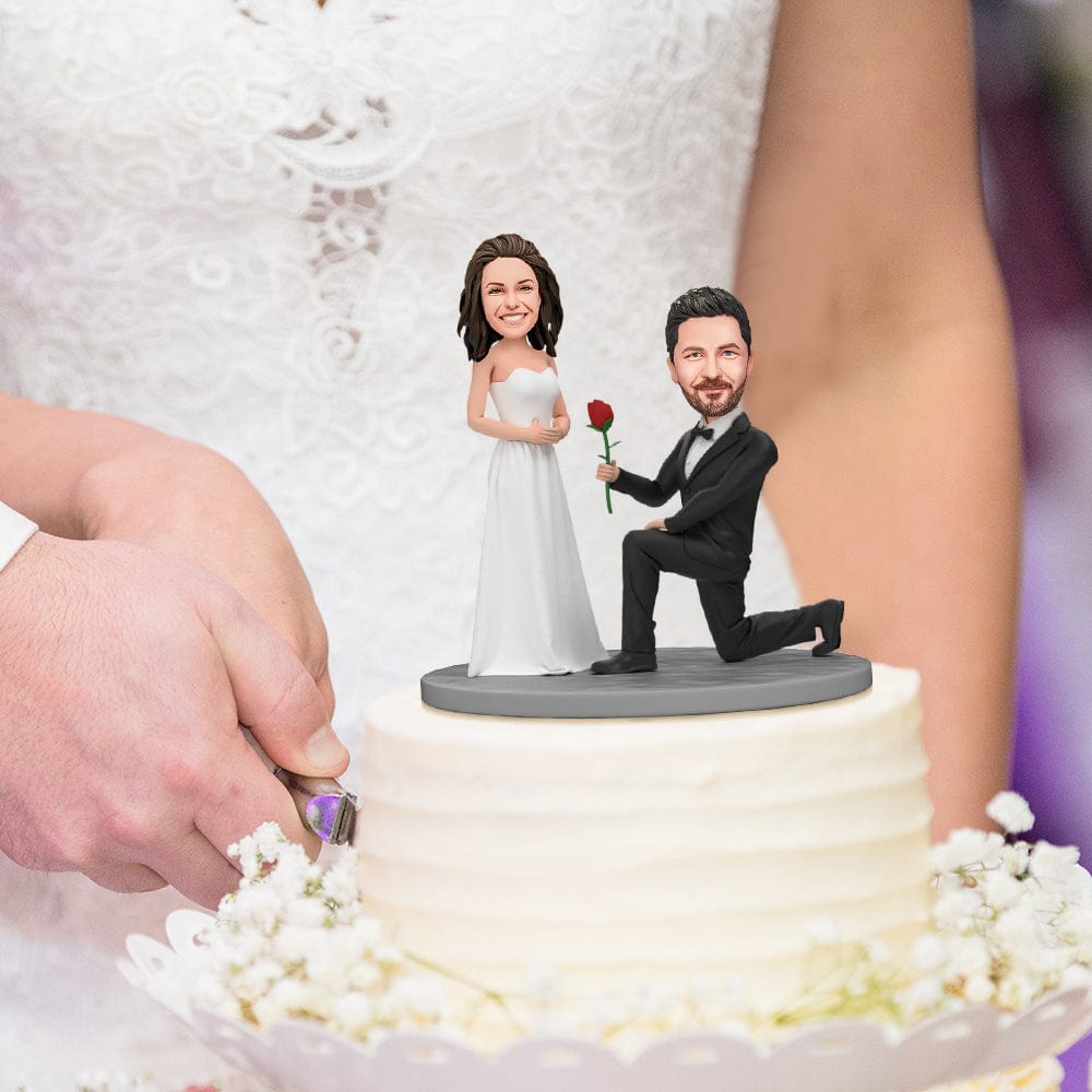 Custom Bobblehead Fully Customizable 2 Poeple With Engraved Text Cake Decor - Giftlab