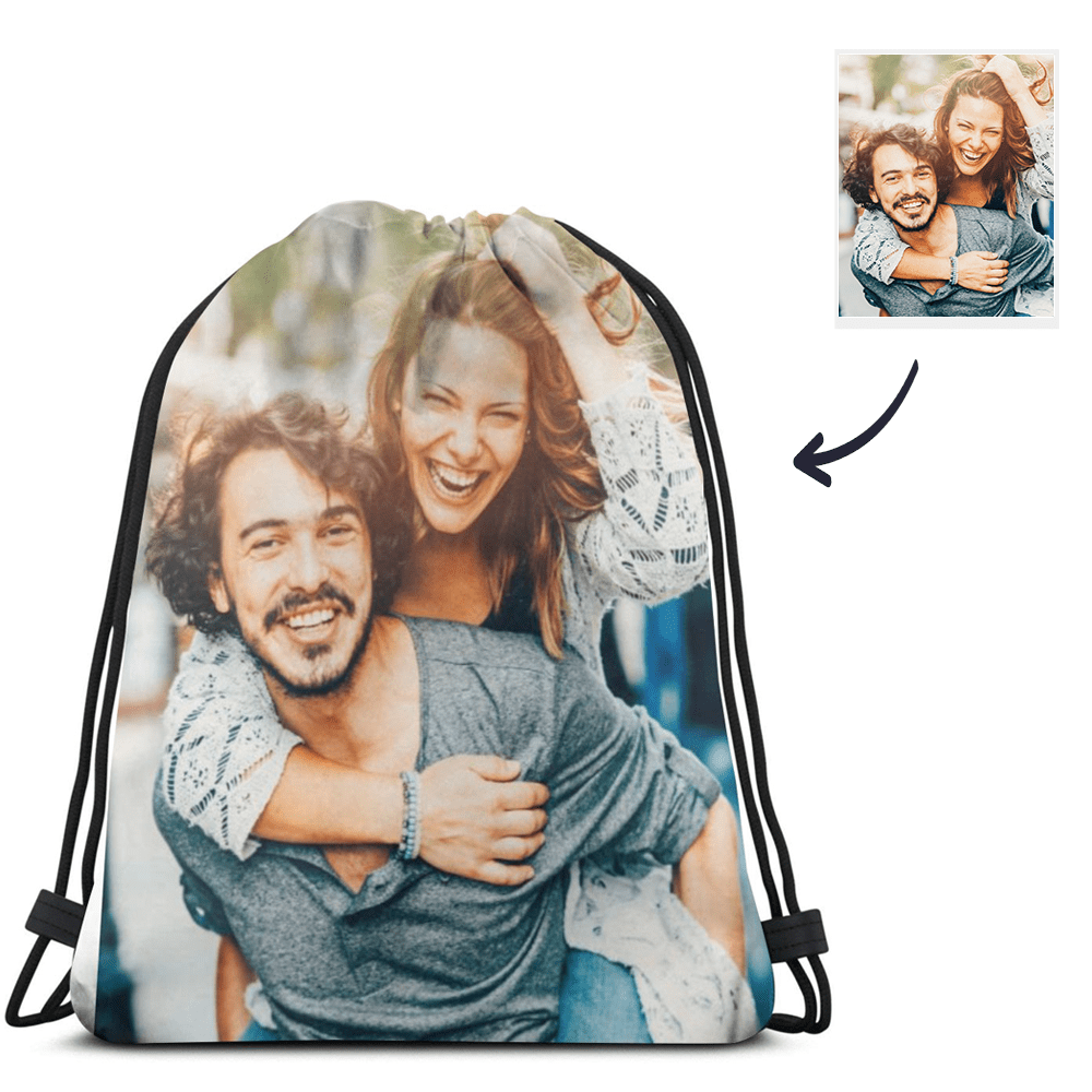 Custom Drawstring Bags with Photo Anniversary Gift - Giftlab