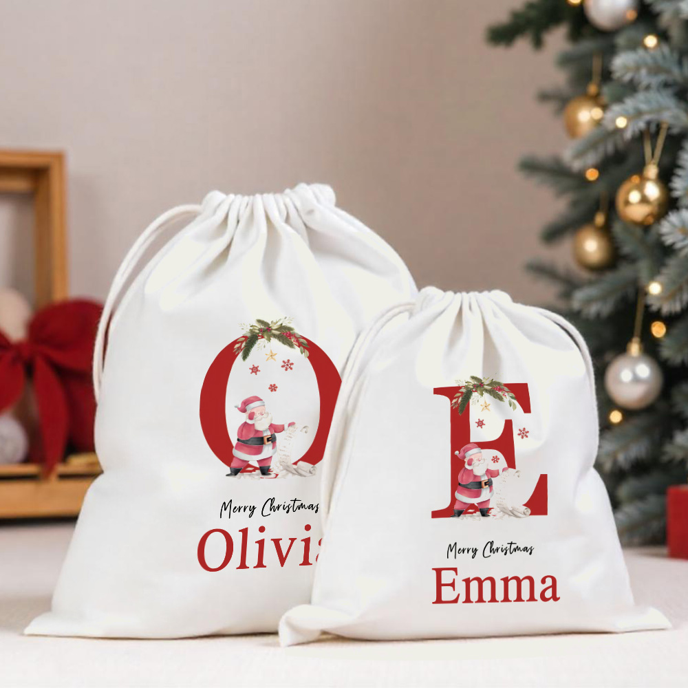 Custom Lettering Christmas Gift Bags