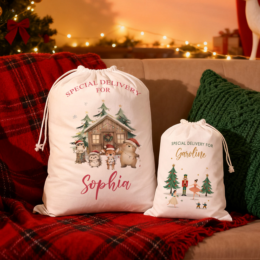 Personalized Large Santa Sack,Christmas Family Santa Bag,Custom Name Santa Gift Bag, Christmas Gift Bag,Holiday Gift Bag,Xmas Gift for Kids