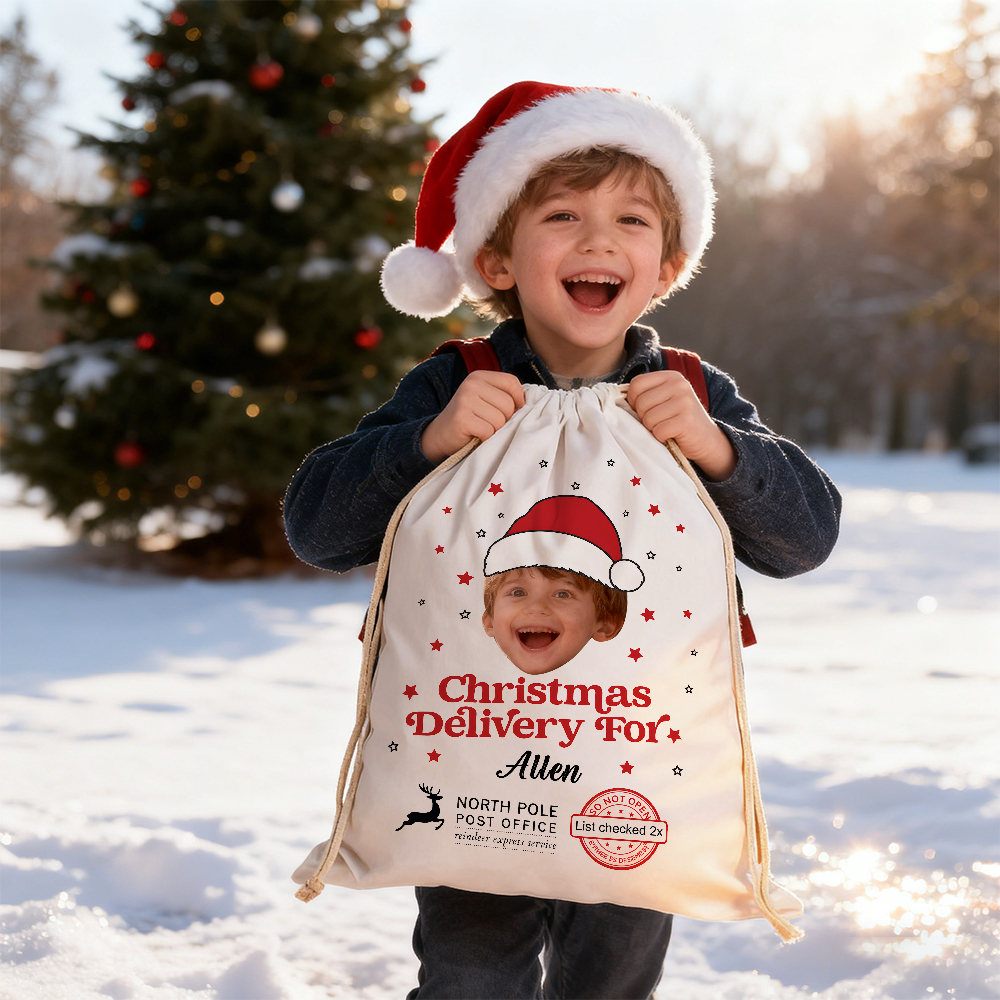 Glitter Special Delivery Christmas Sack Personalized Santa Sack Christmas Sack Gift
