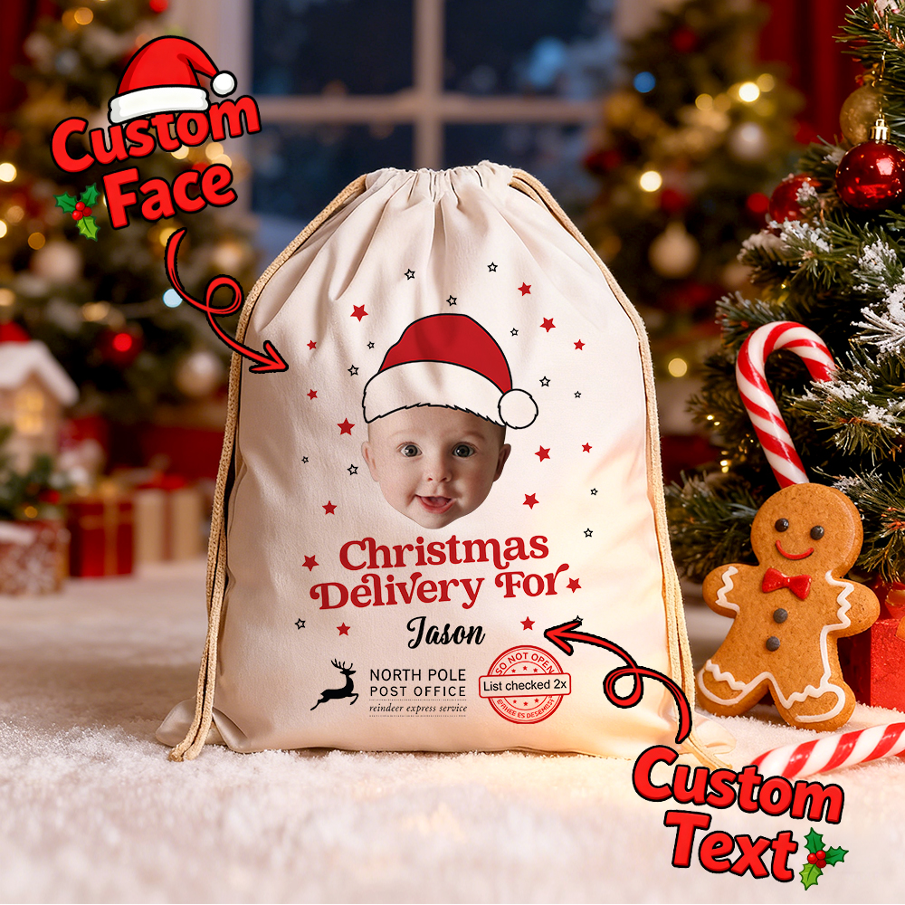 Glitter Special Delivery Christmas Sack Personalized Santa Sack Christmas Sack Gift