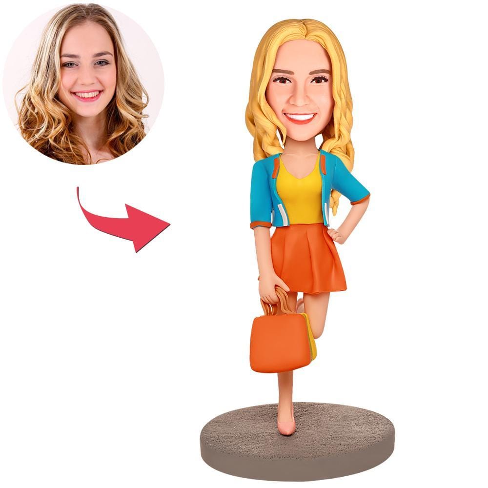Custom Bobblehead Shopaholic With Text Gifts For Friends Anniversary Gifts for Friend Birthday Gifts - Giftlab