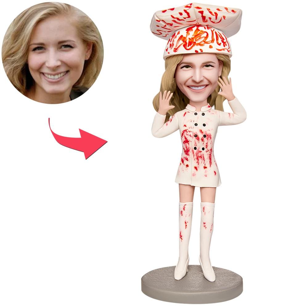 Custom Bobblehead Personalized Halloween Gifts for Female Creepy Chef - Giftlab