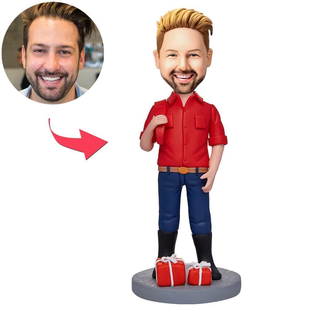 Personalized Santa Claus In Jeans Bobblehead Personalized Best Friend Gifts Christmas Gifts - Giftlab