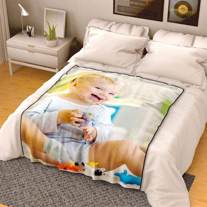 Custom Photo Blanket Fleece Blanket Baby Shower Gift - Giftlab