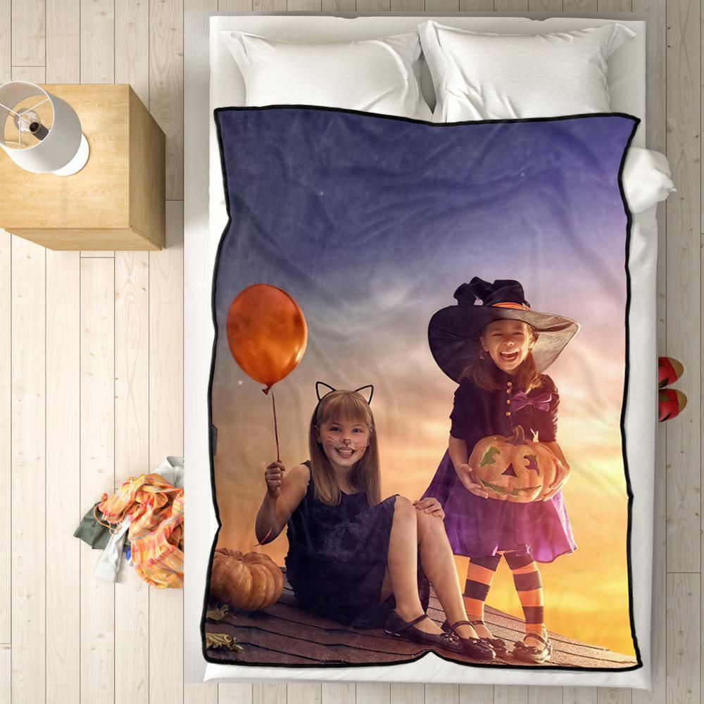Photo Blanket with 5 Photos Halloween Gift - Giftlab