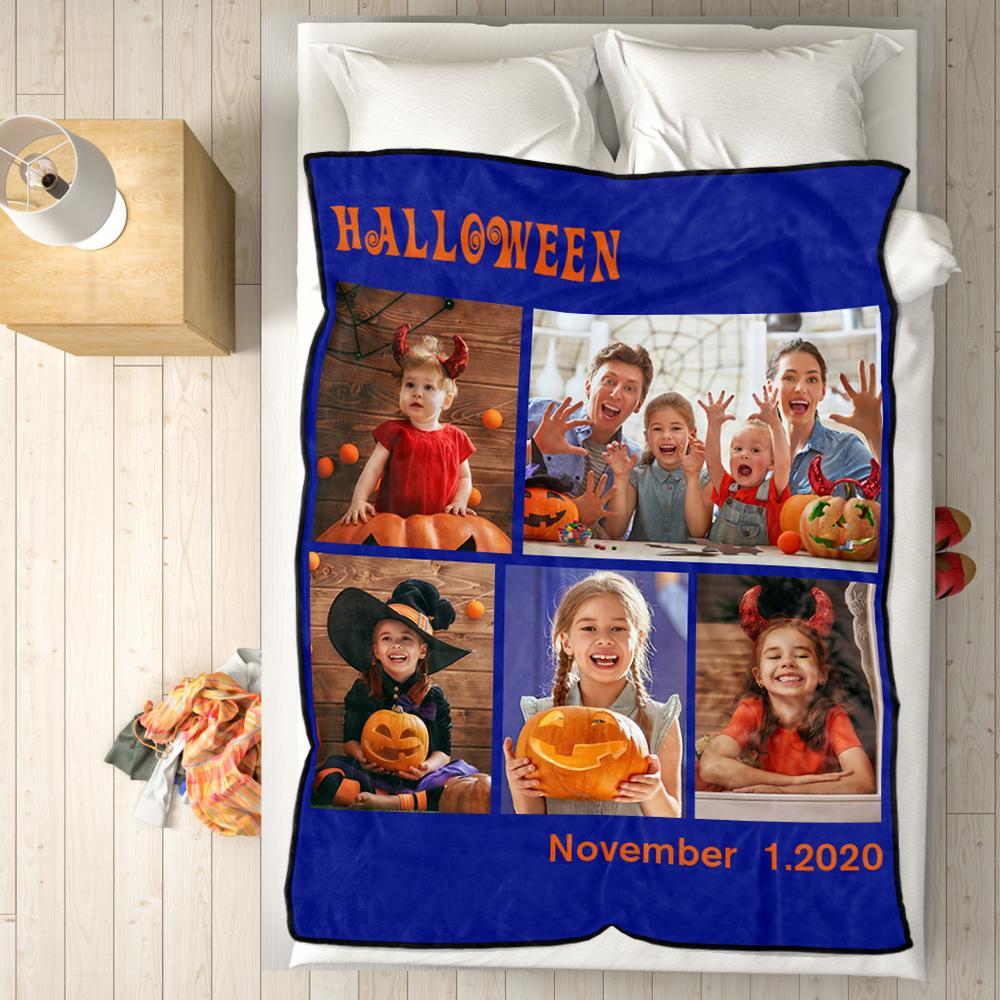 Photo Blanket with 5 Photos Halloween Gift - Giftlab