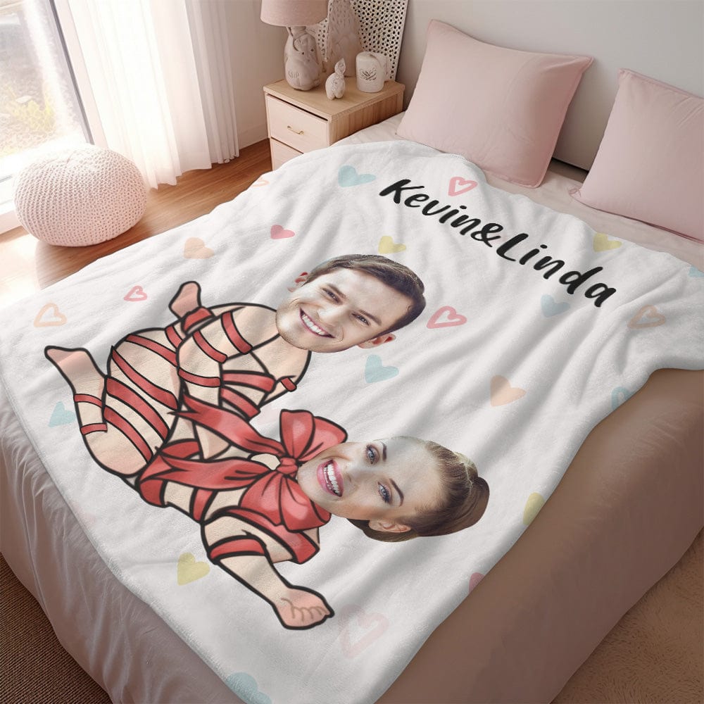 Custom Photo Blanket Personalized Faces and Names Birthday Gifts - Giftlab