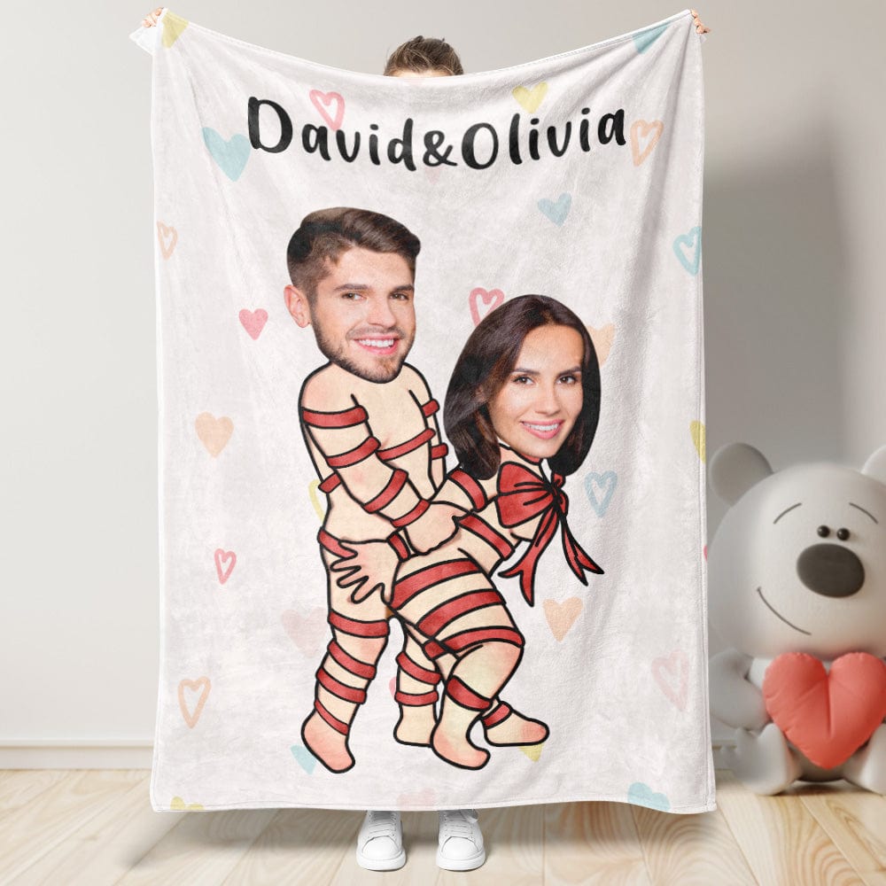 Custom Faces and Names Blanket Personalized Photo Gifts for Him - Giftlab