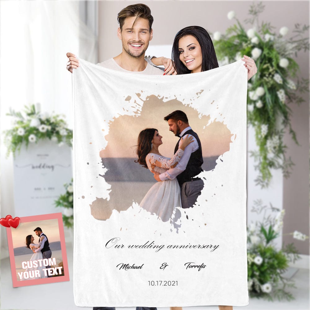 Custom Wedding Blanket Personalized Photo Blankets Wedding Gifts Anniversary Gift - Giftlab
