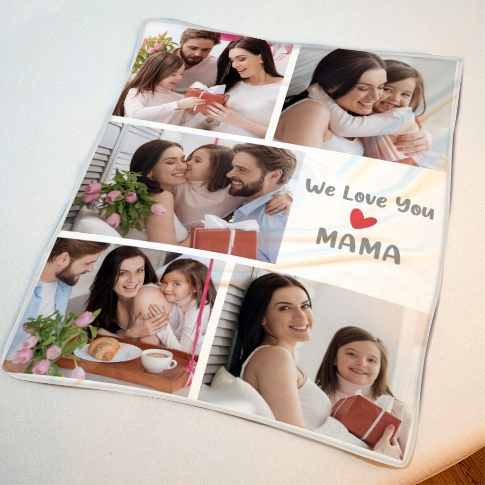 Mother's Day Blanket Personalized Blanket with Photos Gifts for Her - Giftlab