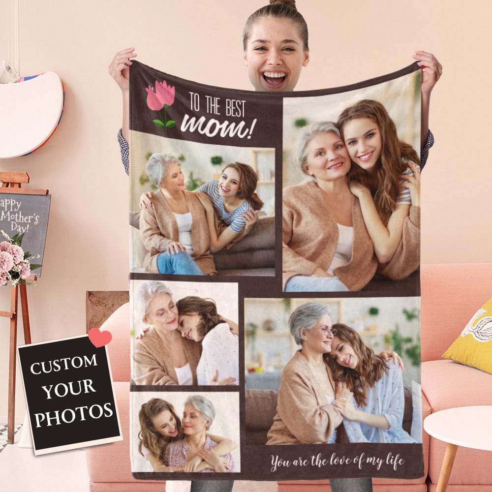 Mother's Day Blanket Personalized Photo Blanket Family Blanket Unique Gift for Mom - Giftlab