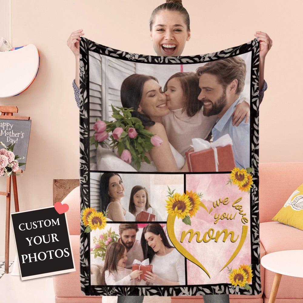 Mother's Day Blanket Personalized Photo Blanket Family Gift for Mom - Giftlab