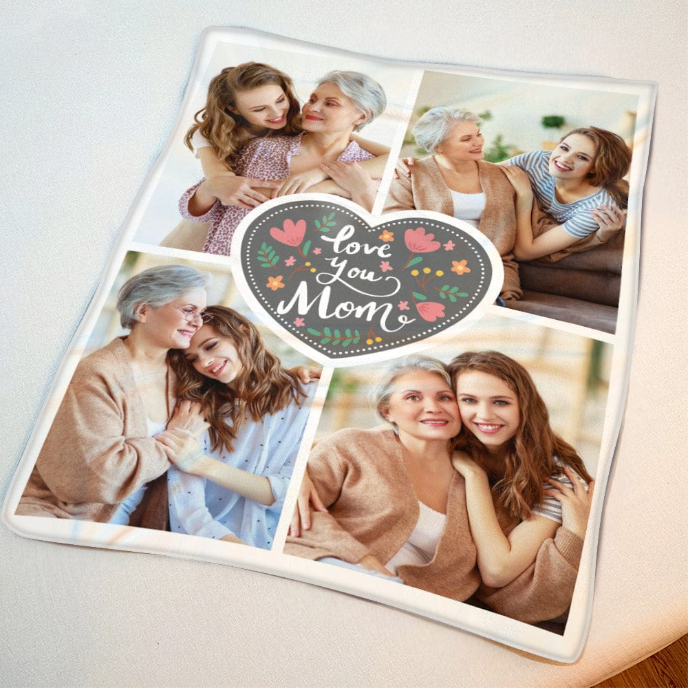 Mother's Day Blanket Personalized Photo Blanket for Mother -Love You Mom - Giftlab