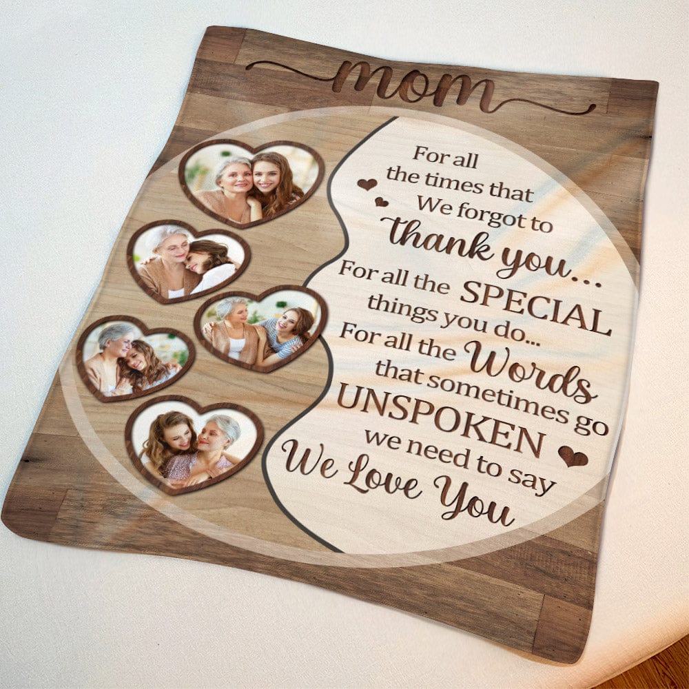 Mother's Day Blanket Custom Blanket with Photos Best Gift for Mom - Brown - Giftlab